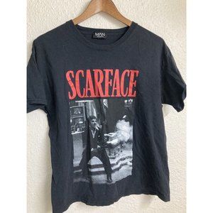 Scarface Shirt BOOHOO Mens Shirt Size Medium Black White Red Graphic Tee
